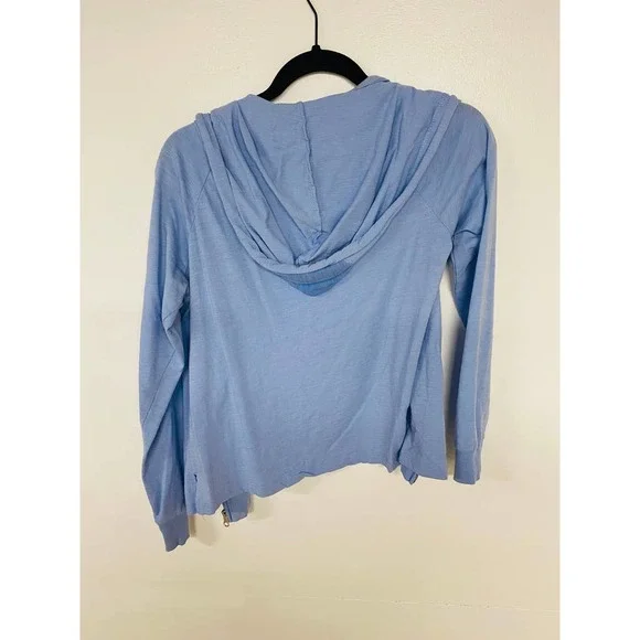 Women's Lightweight Blue Zip up Sweashirt - Picture 4 of 4
